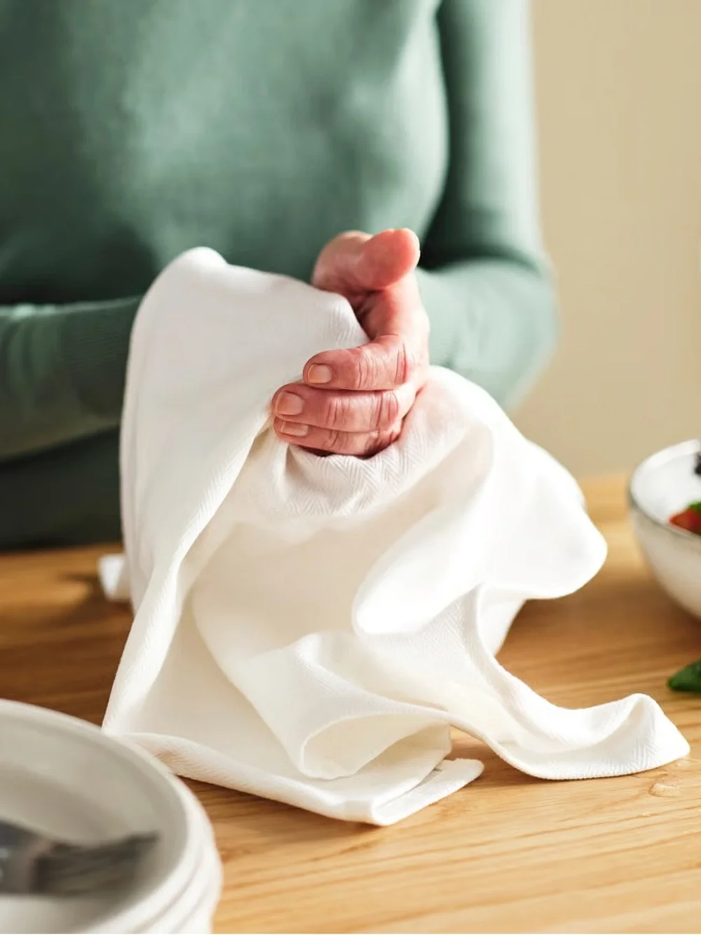 Classic White Cotton Bath Towels